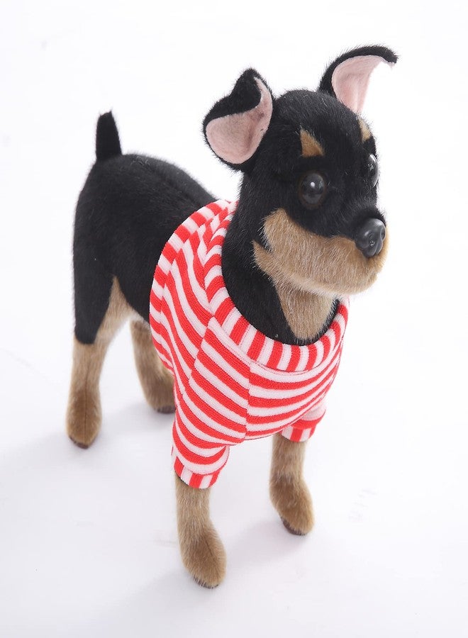 CU-MATE 10 inch Doberman Pinscher Dog Stuffed Animal - Black and Tan Lifelike & Realistic Plush Toy Puppy Dog Standing Present Gift - Image 1